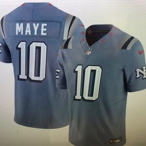 😇Drake Maye Vapor Stitched Jersey Storm Blue😸